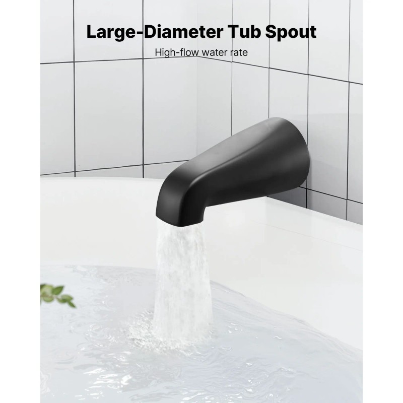 Single Handle Tub Shower Faucet Set 6 Inch Rainfall Shower