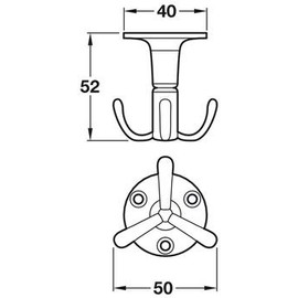 ROTATING POLISHED CHROME CEILING WARDROBE HOOK (SUKI)