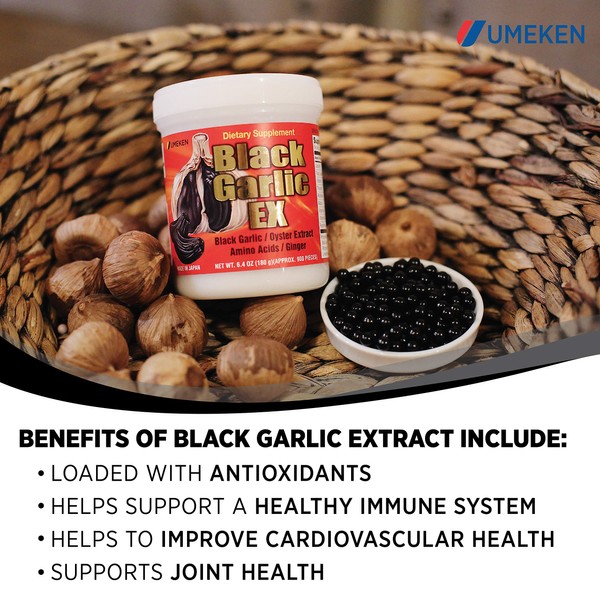 Umeken Black Garlic EX - Fermented Concentrate with Vitamin B, Allicin, Amino Acids, Pack of 2, 6 Month Supply, (6.4oz) (180g)