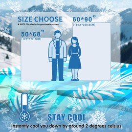 Cooling Blanket for Hot Sleepers, Tropical Palm Leaves Floral Flower Botanical Plant Throw Breathable Summer Comforter, Lightweight Ice Comforter for Night Sweats, Cooled Sleeping Blanket 50x68 inch