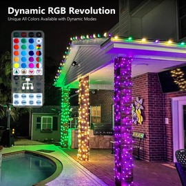 Brizled Christmas String Lights, 33ft 100 LED Color Changing Christmas Lights with Remote, RGB Christmas Tree Lights Dimmable Music Xmas Lights Plugin Mini Xmas Lights Outdoor for Christmas Party Home