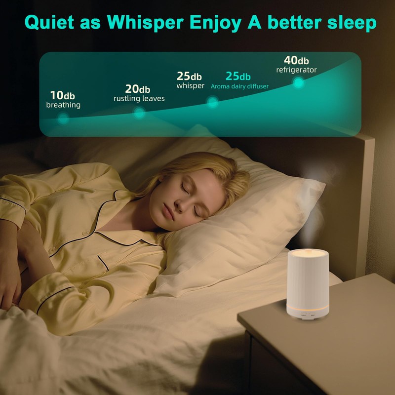 Aroma Diary Essential Oil Diffuser, 110ml 2-in-1 Small Aromatherapy Diffuser