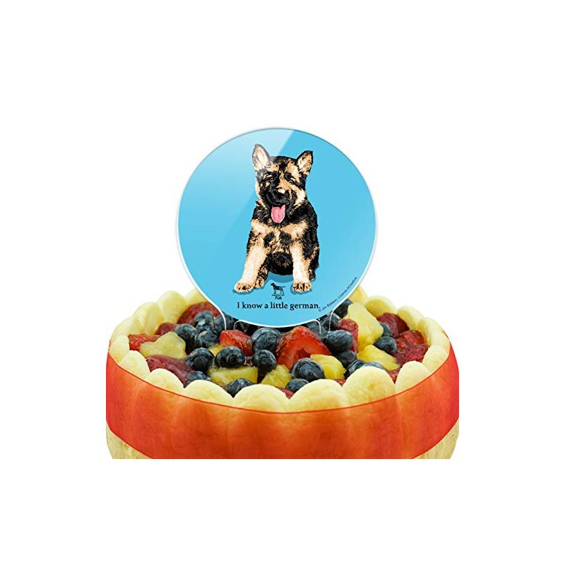 Acrylic I Know a Little German Shepherd Puppy Dog Cake
