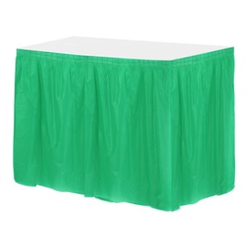 sourcing map Dark Green Plastic Table Skirts,29 in x 14 Ft Table Covers
