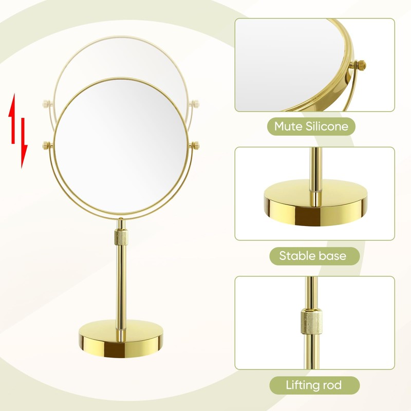Nicesail Table Mirror 1X 10X Magnifying Mirror Double Sided, Vanity