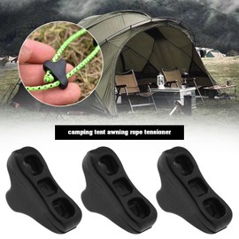 20Pcs Rope Tensioner Replacement Wind Rope Buckle Plastic Cord Adjuster Anti-slip Adjustable Tool for Outdoor Activities Black 2mm