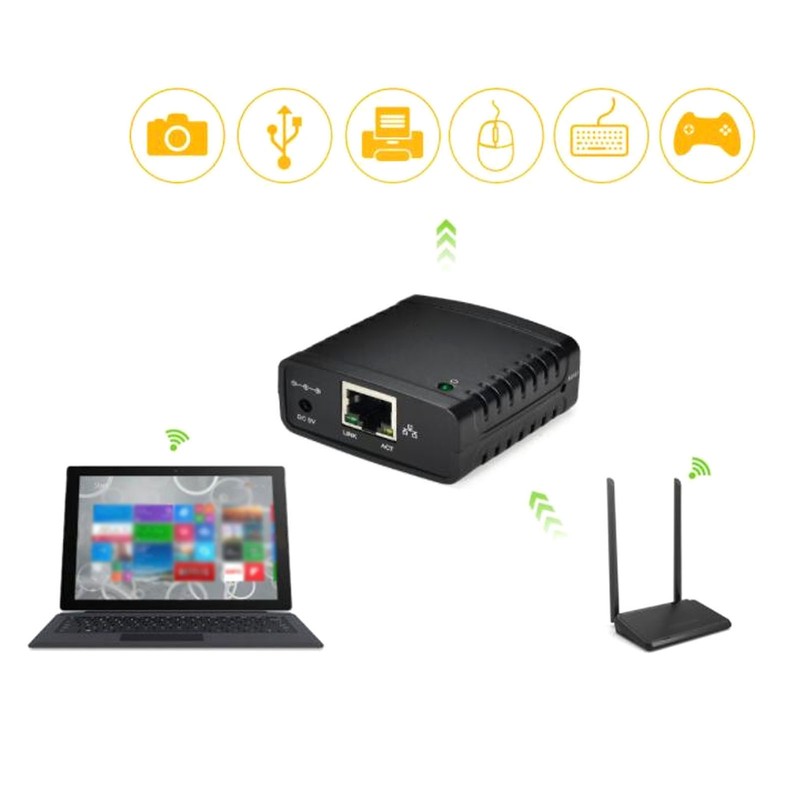 USB Print Server TCP IP LPR Print Server 10Mbps 100Mbps