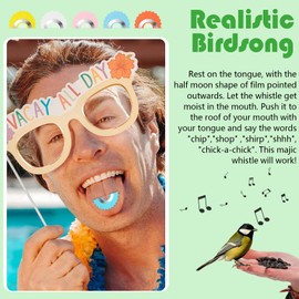 LE TOOTER Bird Whistle Toys,5 Colors 5 PCS Warbler Original Magic Bird Caller Tongue,Oral Stunts Tricks Gag Tweeting Noisemaker Toys for Gift