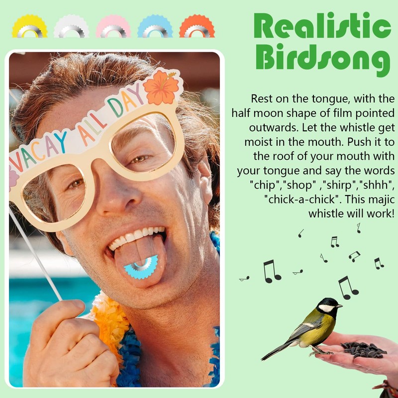 LE TOOTER Bird Whistle Toys,5 Colors 5 PCS Warbler Original