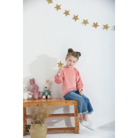 Mioglrie Toddler Girl Clothing 2T-3T Pink Sweatsuit Denim Pant Fall Winter Outfits