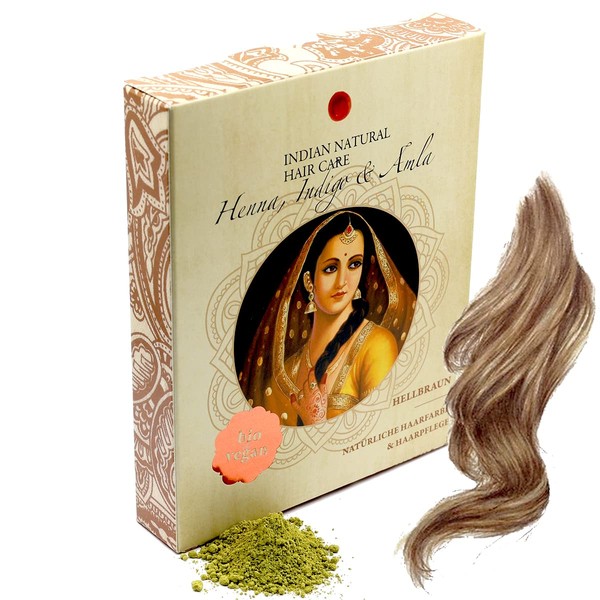 Henna, Indigo & Amla - Light Brown - Natural Hair Colour & Hair Care - Powder - 200 g