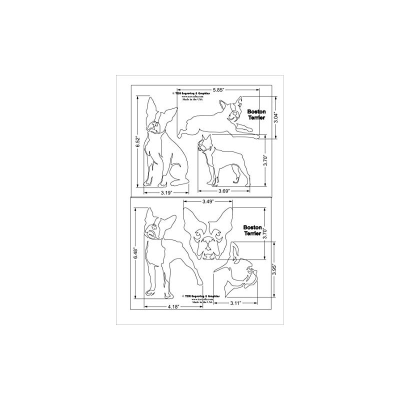 Boston Terrier Dog Stencils - 2 Piece Set