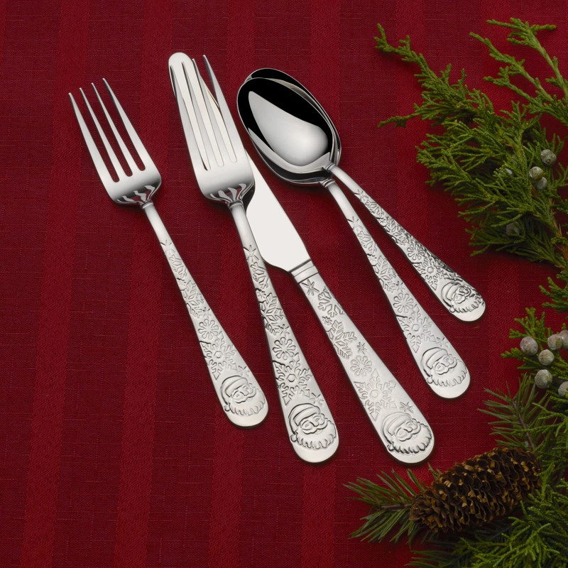 Towle Everyday Santa 20 Piece 18.0 Stainless Steel Flatware Set,