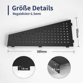 Bernkot Corner Shelf Shower Shelf 304 Stainless Steel No Drilling for Bathroom Shampoo Holder Organiser Trapezoidal Square Hole 305 x 155 mm Pack of 2