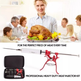 Milagroso Meat Injector Marinade Gun Stainless Steel Outdoor Kit Flavor Food Syringes &...