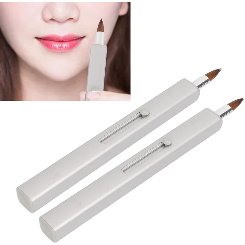 Pincel Retráctil Portátil para Labios, 5 Piezas de Nailon, Ideal