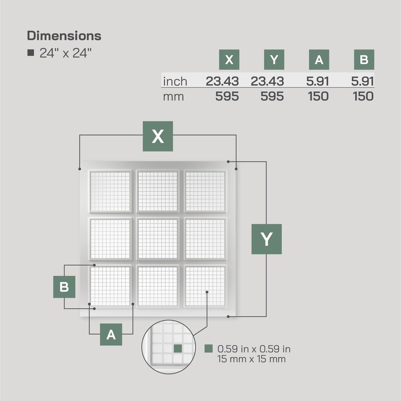 Vent Systems 2' x 2' ft Pack of 2 Plastic