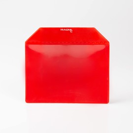 Magna-C® Magnetic Case with Strong Magnetic Tape, 155 x 110 mm, DIN A6, Red, Ideal for Document Storage