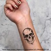4 x 'Cyborg Skull' Temporary Tattoos - Water Resistant, Skin-Safe,