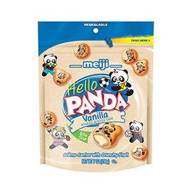 Meiji Hello Panda Cookies, Vanilla Crème Filled - 7 Oz, Pack of 6 - Bite Sized Cookies with Fun Panda Sports