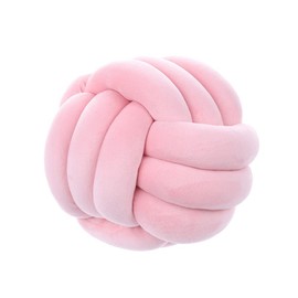 NatureMan Soft Knot Ball Pillows Round,Children RoomDecorative Throw Pillows,Handmade Knot Pillow Ball,for Couch/Bed (10.6inch, Pink)