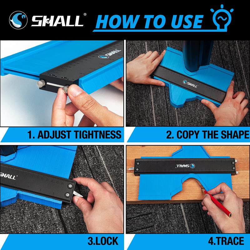 SHALL Contour Gauge with Lock, Profile Tool 25cm & 12.5cm,
