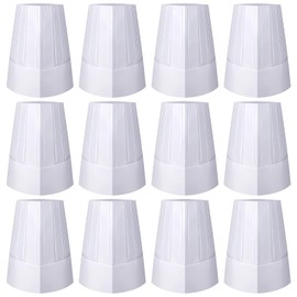 THSLSFX 12 Pcs Chef Hats for Kids, Adjustable Disposable 9" Chef Tall Hats, Bakers Hats for Kitchen Baking Home Restaurant
