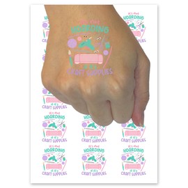 It's Not Hoarding if it's Craft Supplies Temporary Tattoo Water Resistant Fake Body Art Set Collection - 15 2" Tattoos (1 Sheet)