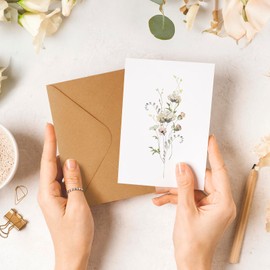 Blank Cards, 32 Pack Blank Greet Cards, Beautiful Blank Note, Perfect Stationary Set For All Occasions, 8 Assorted Floral Designs, 4" x 6"