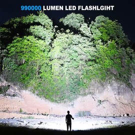 Cinlinso Rechargeable LED Flashlights High Lumens 2 Pack, 990000 Lumen Super Bright Flashlight, 7 Modes with COB Work Light, IPX7 Waterproof Powerful Flash Light for Home, Camping, Emergencies