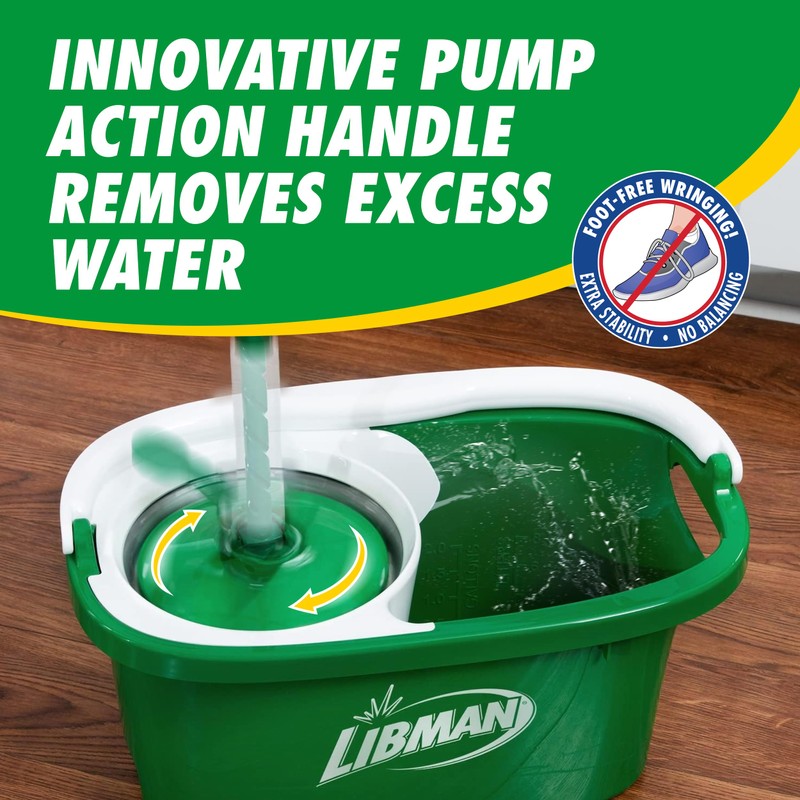 Libman Tornado Spin Mop System and 1 Refill, Mop and