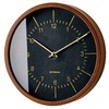INTERFORM INC. Blindhef CL-3354BK Interform Wall Clock, Leather, Black, Radio