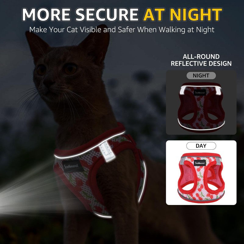 SCENEREAL Cat Harness & Leash Set Escape Proof - Adjustable
