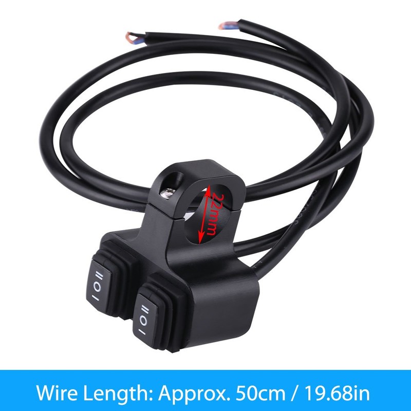 Motorcycle Handlebar Switch, 7/8" 22mm 12V 16A CNC Aluminum Alloy