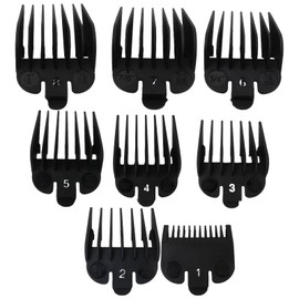 2025 8 Pcs 1/8" to 1" Clipper Guards Set, Black Guards for Men Clippers, Replacement for W*ahl Clipper Attachments, Professional Hair Clipper Combs Guides for Most W*ahl Clippers Trimmers by MIFADLE