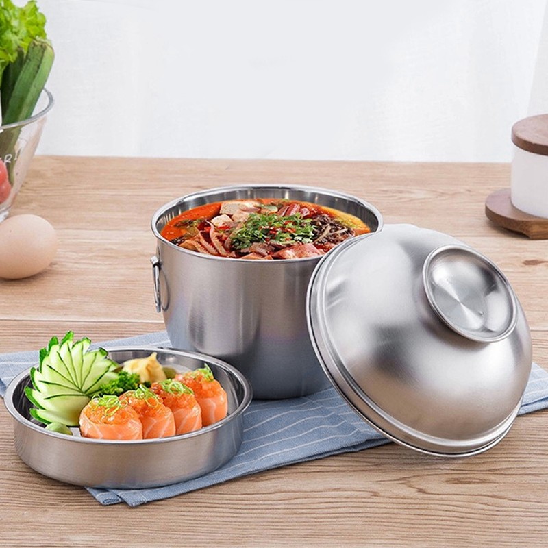 304 Stainless Steel Household Noodles Soup Bowl Food Fruit Container