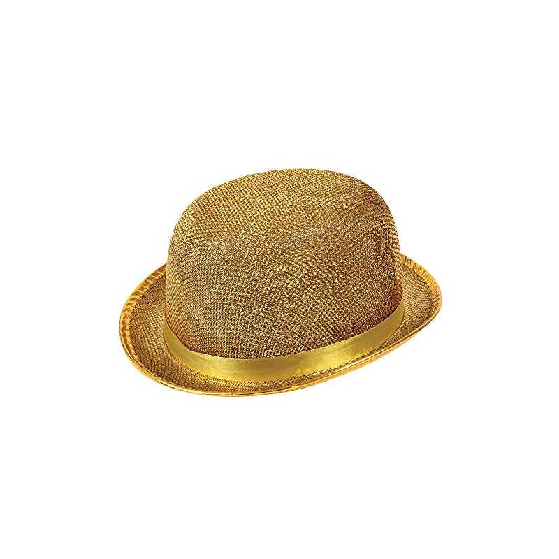 Bristol Novelty BH445 Gold Bowler Hat Lurex, Unisex-Adult, One Size
