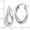 Unbranded 26mm Sterling Silver Polished and Textured Fancy Hoop Earrings