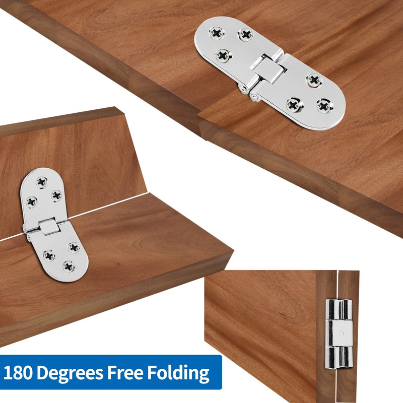 4Pcs Heavy Duty Folding Table Hinges, Silver Sewing Machine Flip