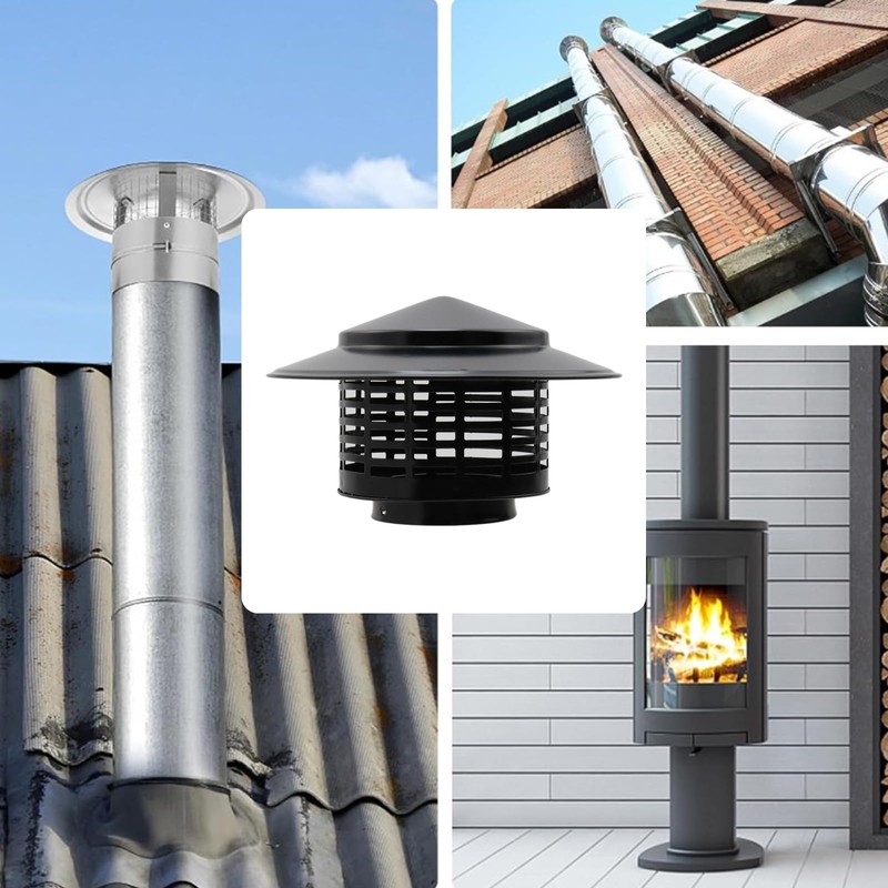 T Tulead Round Chimney Cap with Cone Top, 75mm/2.95" Stainless