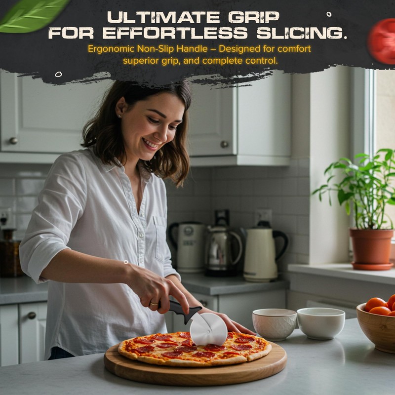 Sefinsecimi Ergonomic Pizza Cutter – Sharp Stainless Steel Wheel with