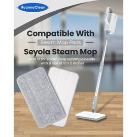 RuannoClean Steam Mop Pads Compatible with Seyola/FEPPO and Others Steam Cleaner for Home, Washable and Reusable Replacement Mop Pads for Floor Cleaning -4 Pack