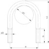 Design61 4x U-bolt DIN 3570 round steel shackle M10 x