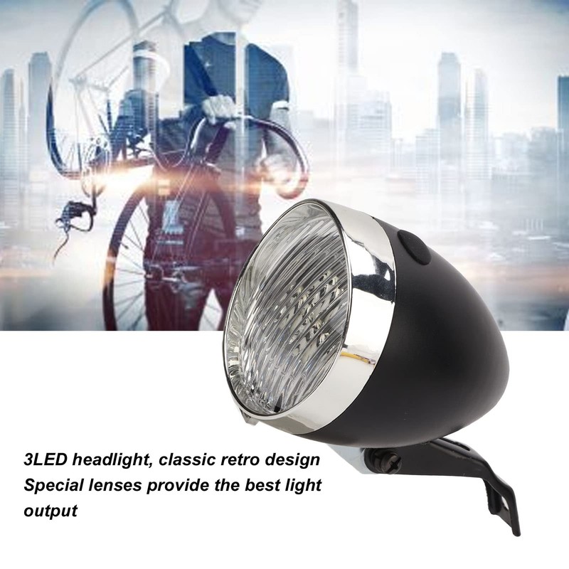 Retro Bicycle Front Light, Vintage Bike Front Light 3LED Excellent