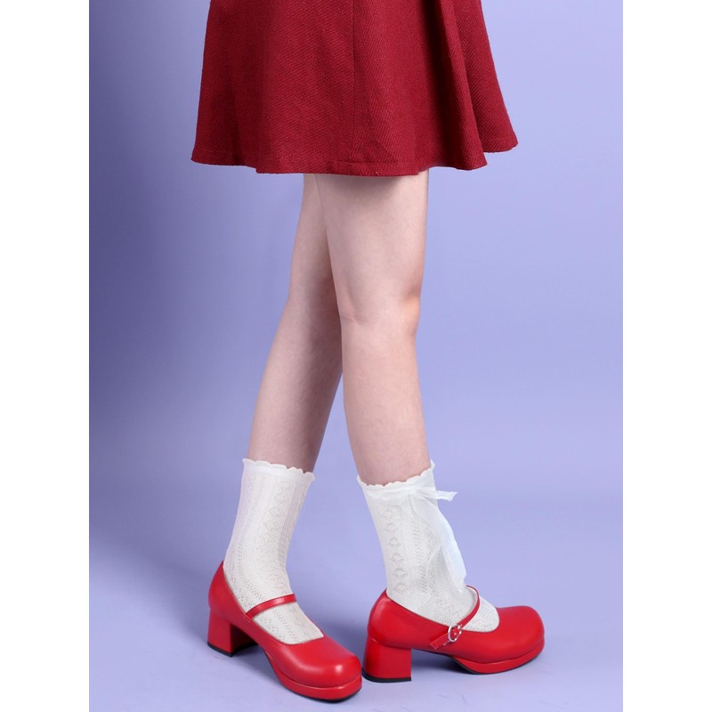 Fourluoo 6 Pairs Women Casual Ruffle Lace Ankle Socks Cute