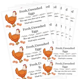 Unwashed Chicken Quail Duck Egg Carton Stickers 1 * 2.5 inch Farm Fresh Eggs Carton Labels Egg Packaging Handling Instructions Stickers for Farm Fresh Egg Business 120Pcs (Color1)