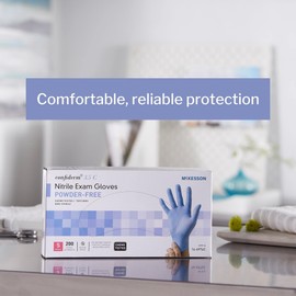 McKesson Confiderm 3.5C Nitrile Exam Gloves, Non-Sterile, Powder-Free, Blue, Large, 200 Count, 1 Box