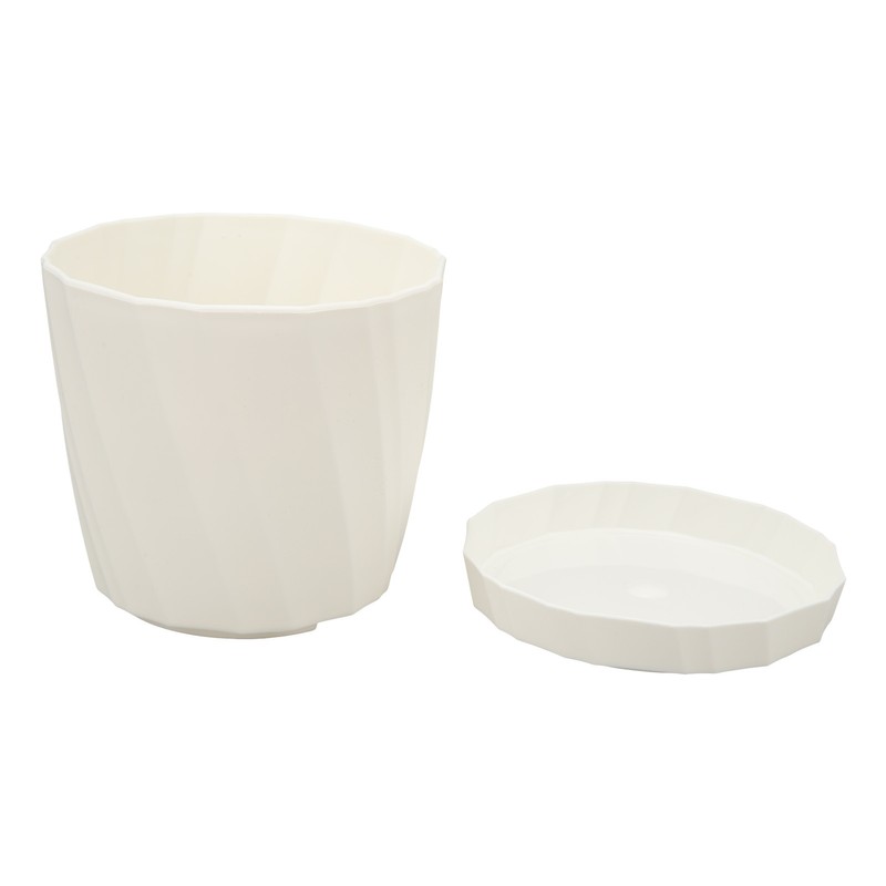 5 PCS Indoor Plant Pots with Base PP White Beautiful