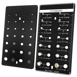 Generic Thread Checker Standard, Nut and Bolt Thread Checker, Bolt Size and Thread Gauge with 14 Standard Sizes, Screw Size and Thread Gauge, Solid Synthetic Metal Bolt and Nut Identifier Gauge