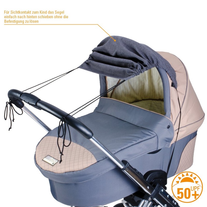 Diago Deluxe Awning for Prams, Grey